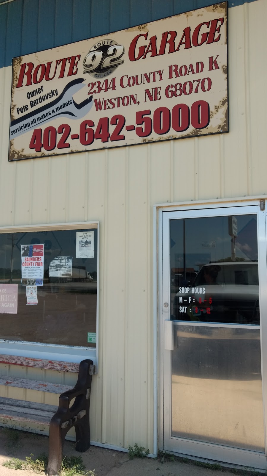 Route 92 Garage LLC | 2344 Co Rd K, Weston, NE 68070, USA | Phone: (402) 642-5000