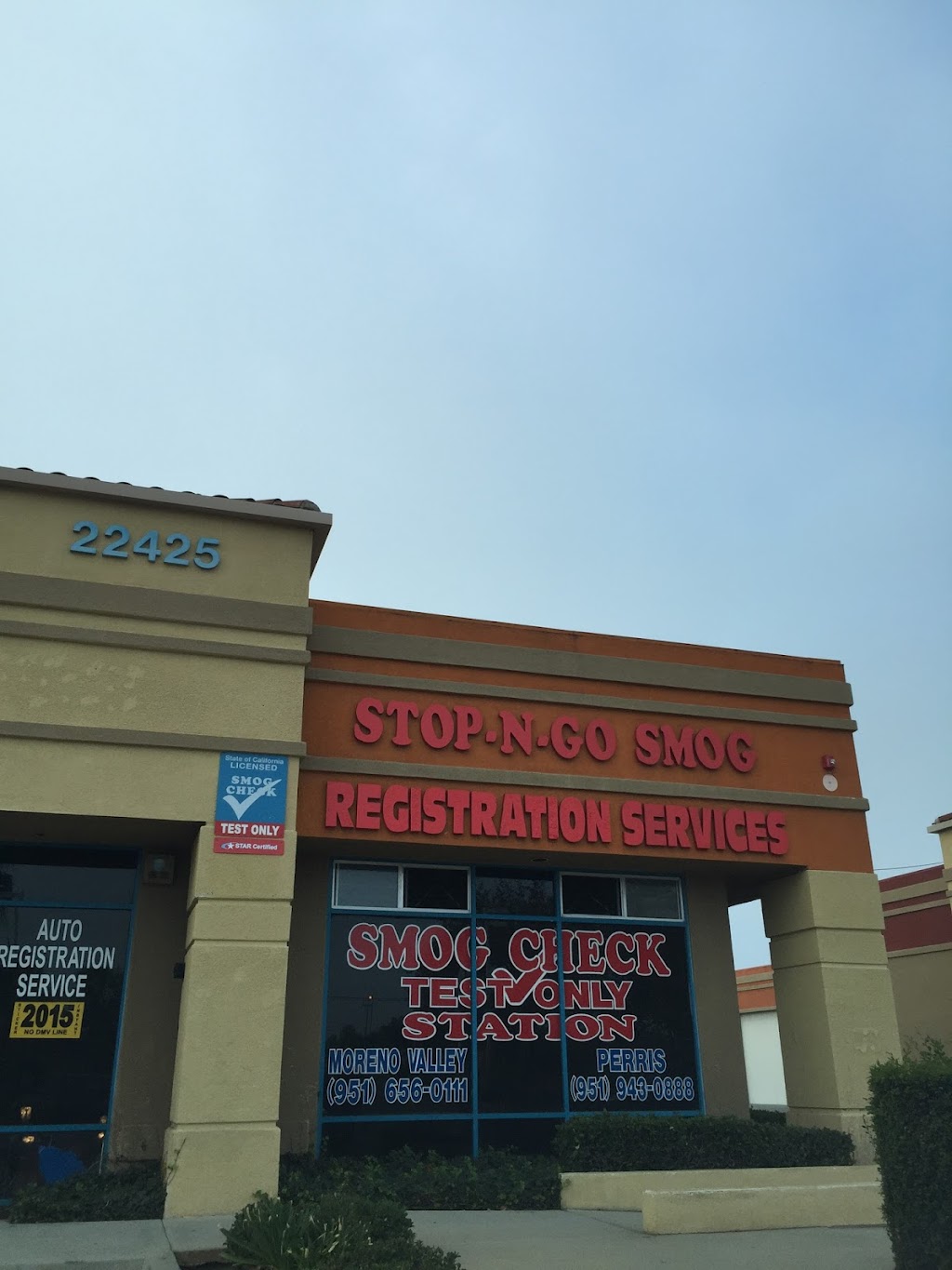 Stop N Go Smog | 22425 Alessandro Blvd # 101A, Moreno Valley, CA 92553, USA | Phone: (951) 656-0111