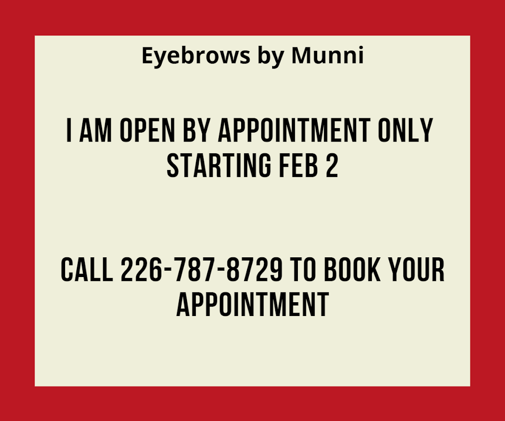 Eyebrows by Munni | 894 Campbell Ave, Windsor, ON N9B 2H9, Canada | Phone: (226) 787-8729