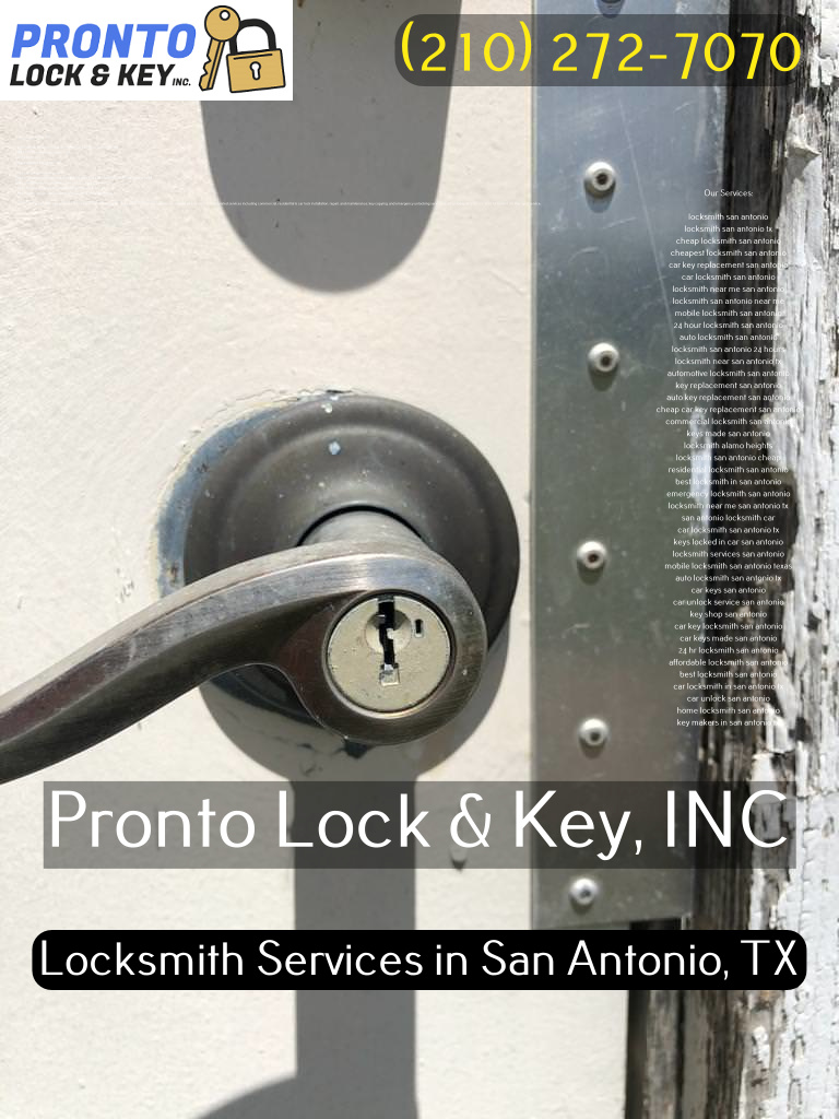 Pronto Lock & Key, INC | 9258 Culebra Rd Suite 140-8, San Antonio, TX 78251, United States | Phone: (210) 272-7070