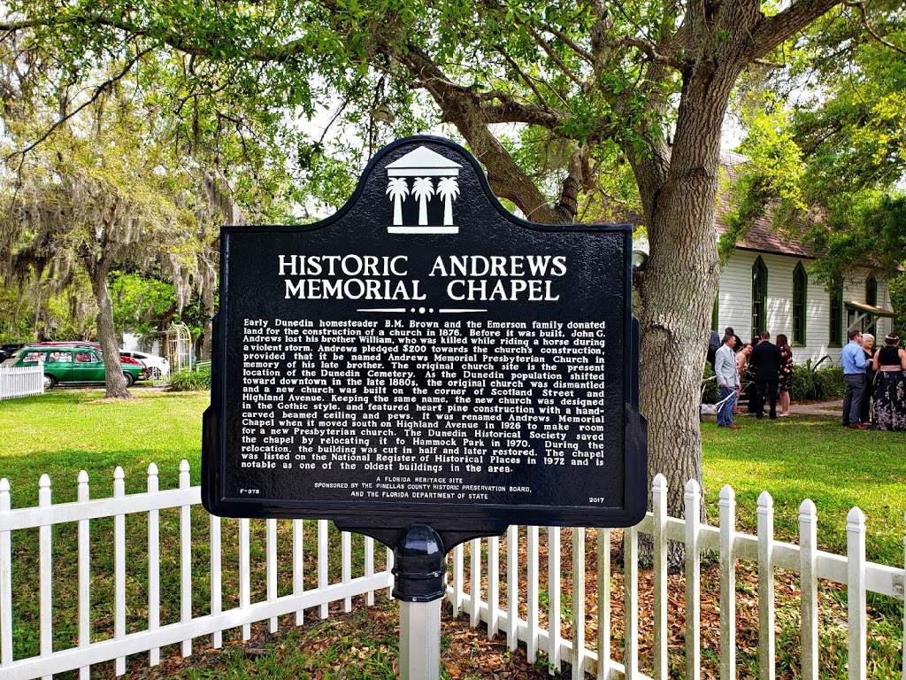 Historic Andrews Memorial Chapel | 1899 San Mateo Dr, Dunedin, FL 34698, USA | Phone: (727) 271-9673