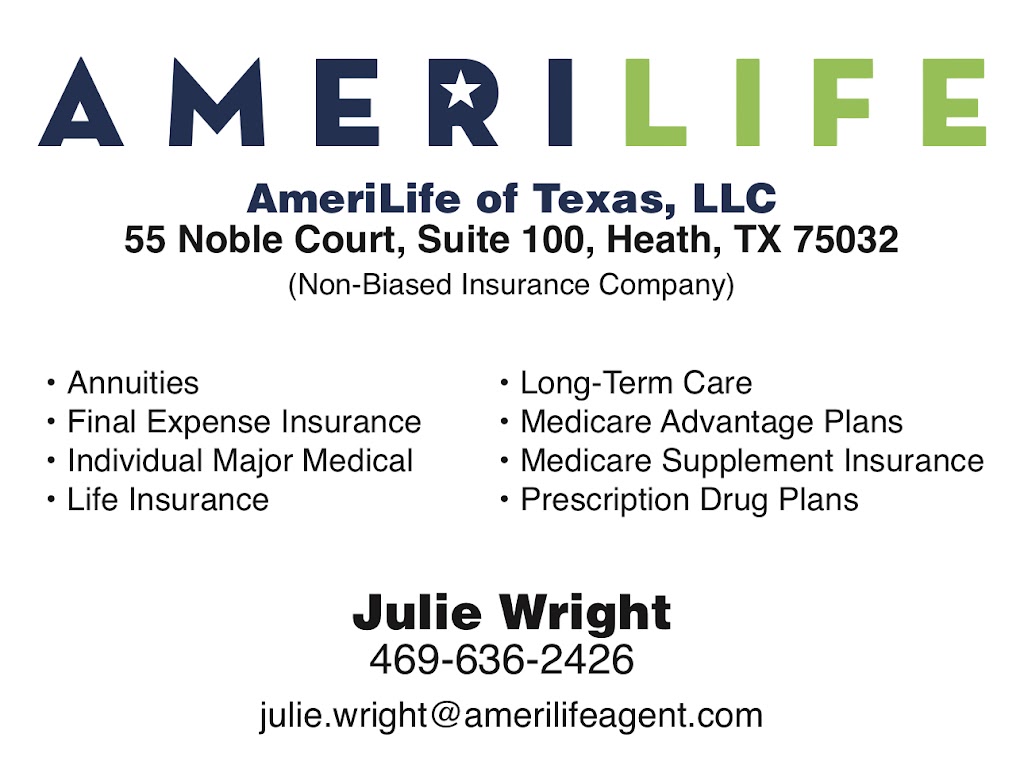 Amerilife of Texas -Rockwall | 55 Noble Ct #100, Heath, TX 75032, USA | Phone: (469) 902-9890