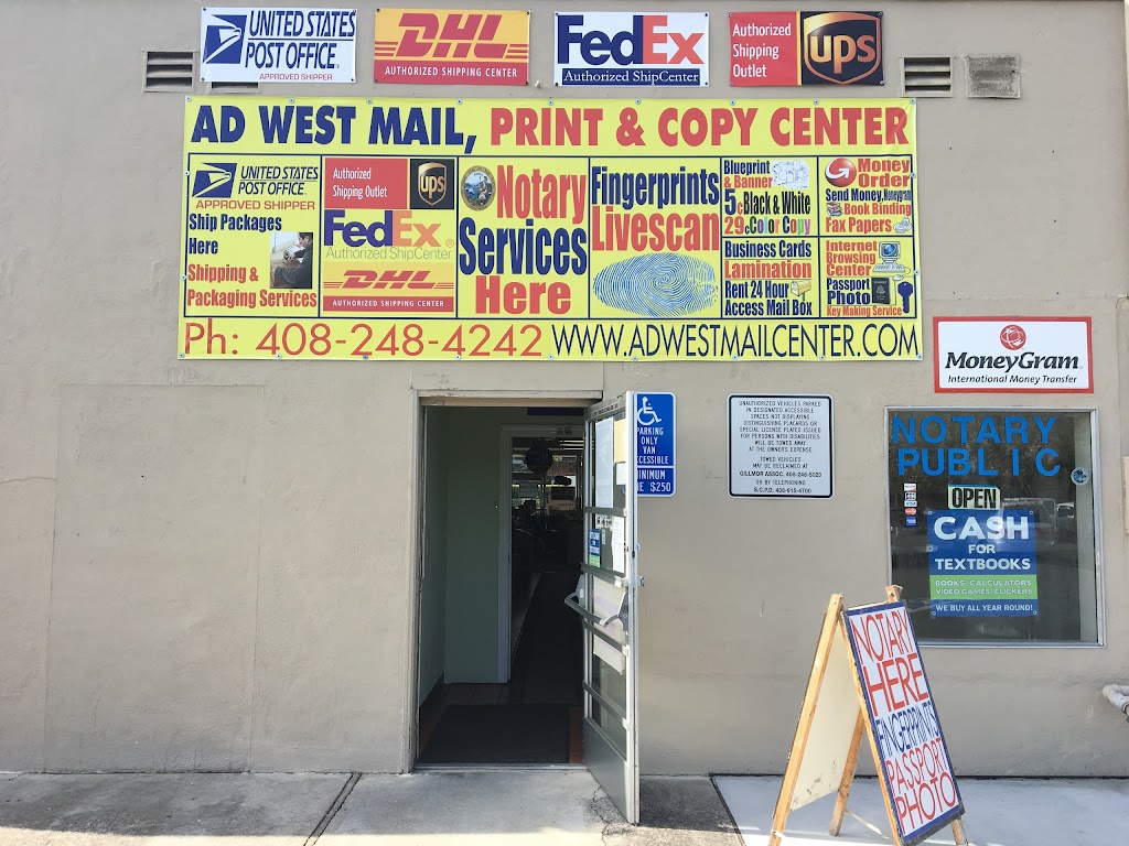 Ad West Mail Center | 59 Washington St, Santa Clara, CA 95050, USA | Phone: (408) 248-4242