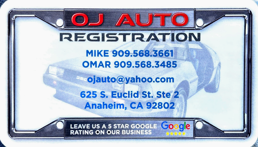 Ojs Auto Registration and DMV Services | 625 S Euclid St #2, Anaheim, CA 92802, USA | Phone: (909) 568-3661