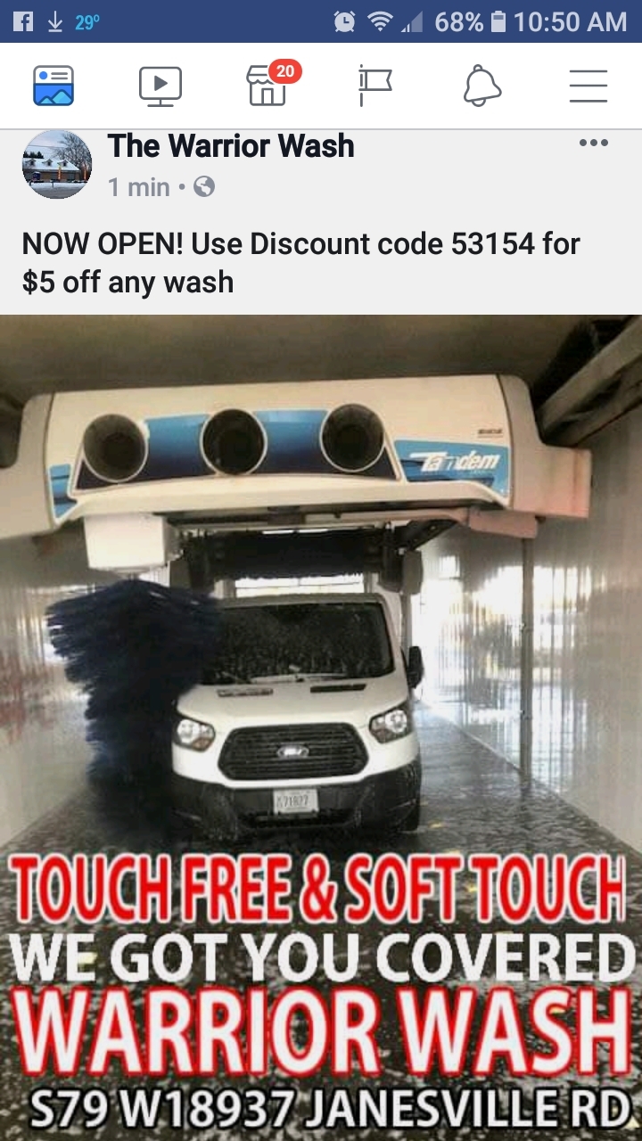 Warrior Wash Muskego | S79W18937 Janesville Rd, Muskego, WI 53150, USA | Phone: (414) 209-4135
