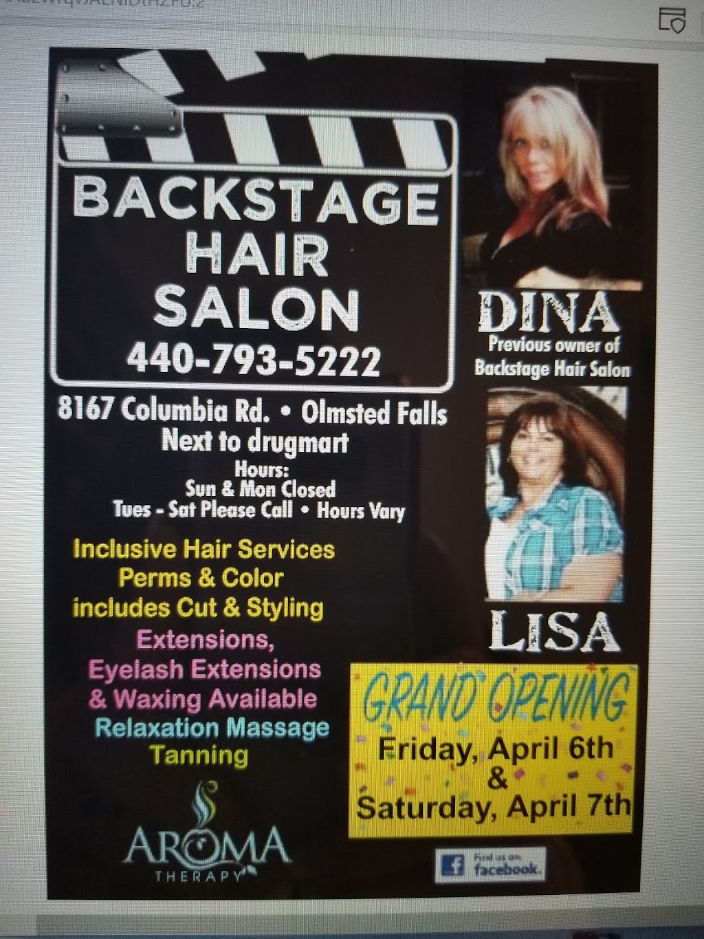 Backstage Salon | 8167 Columbia Rd, Olmsted Falls, OH 44138, USA | Phone: (440) 793-5222