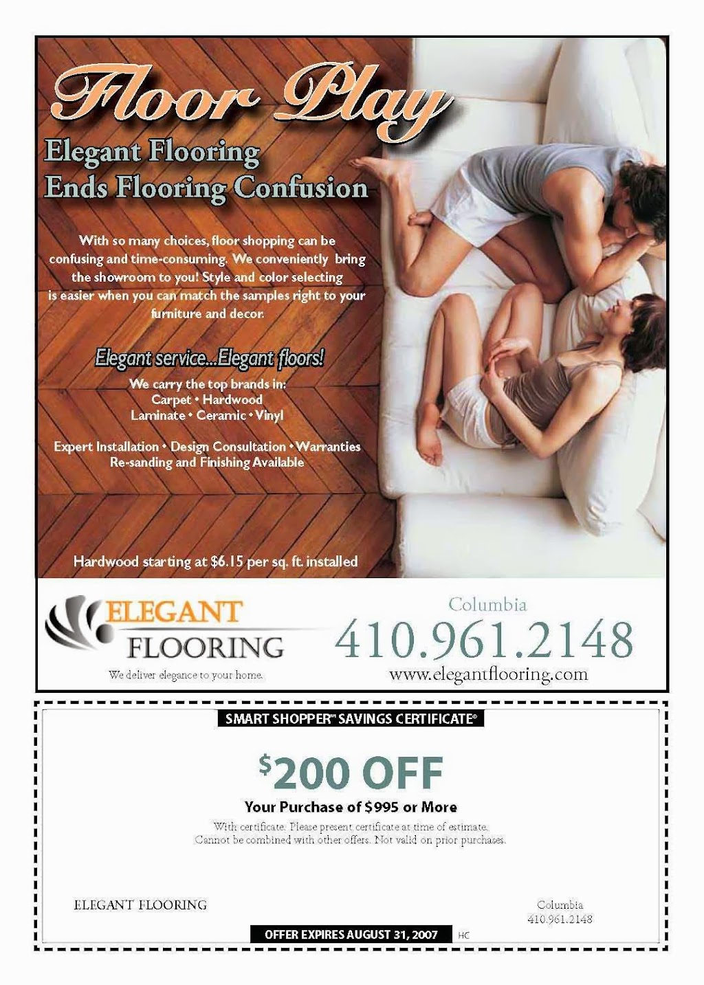 Elegant Flooring | 10400 Shaker Dr, Columbia, MD 21046, USA | Phone: (410) 961-2148