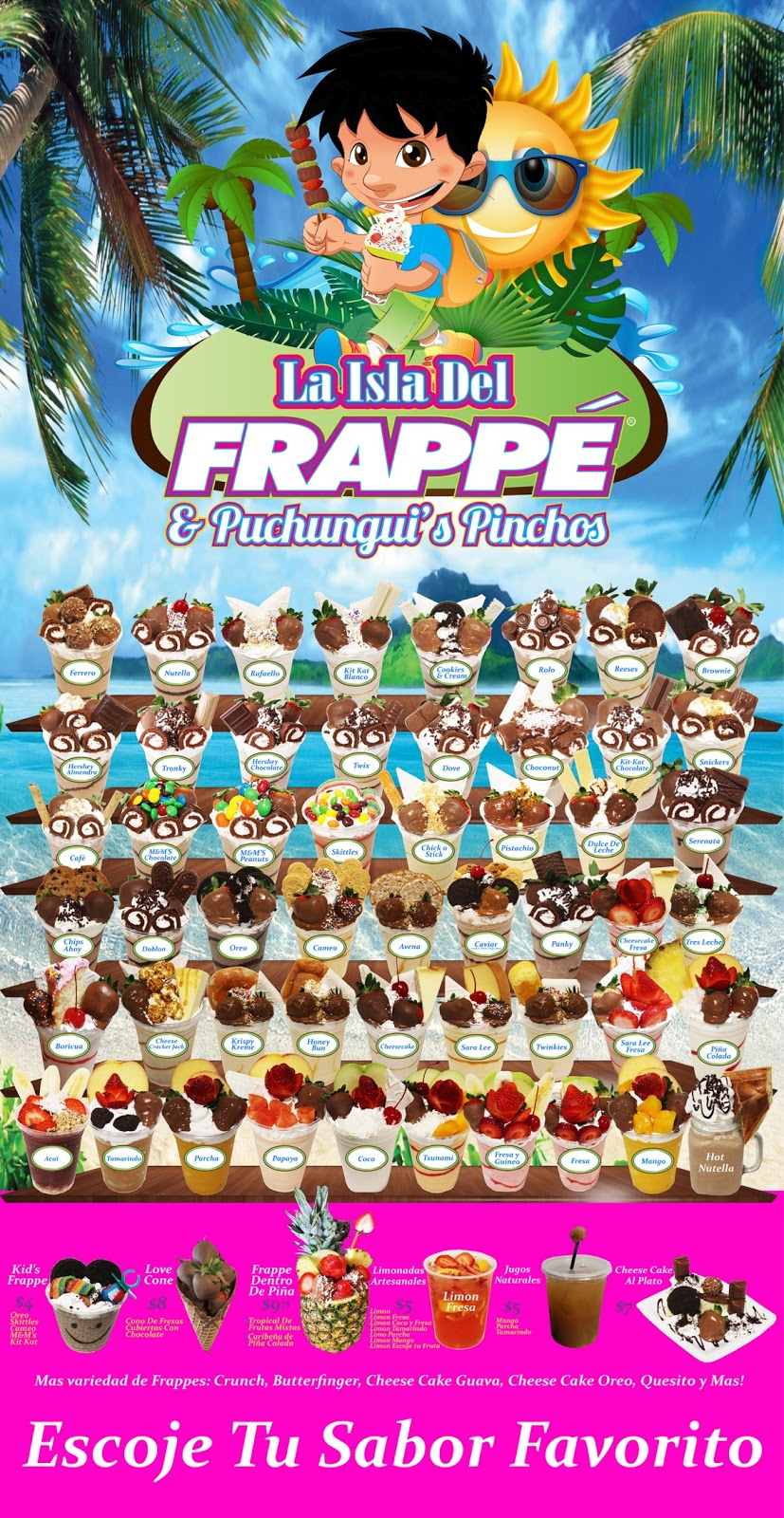 La Isla Del Frappe & Puchunguis Pinchos | 7401 E Colonial Dr, Orlando, FL 32807, USA | Phone: (407) 300-2196
