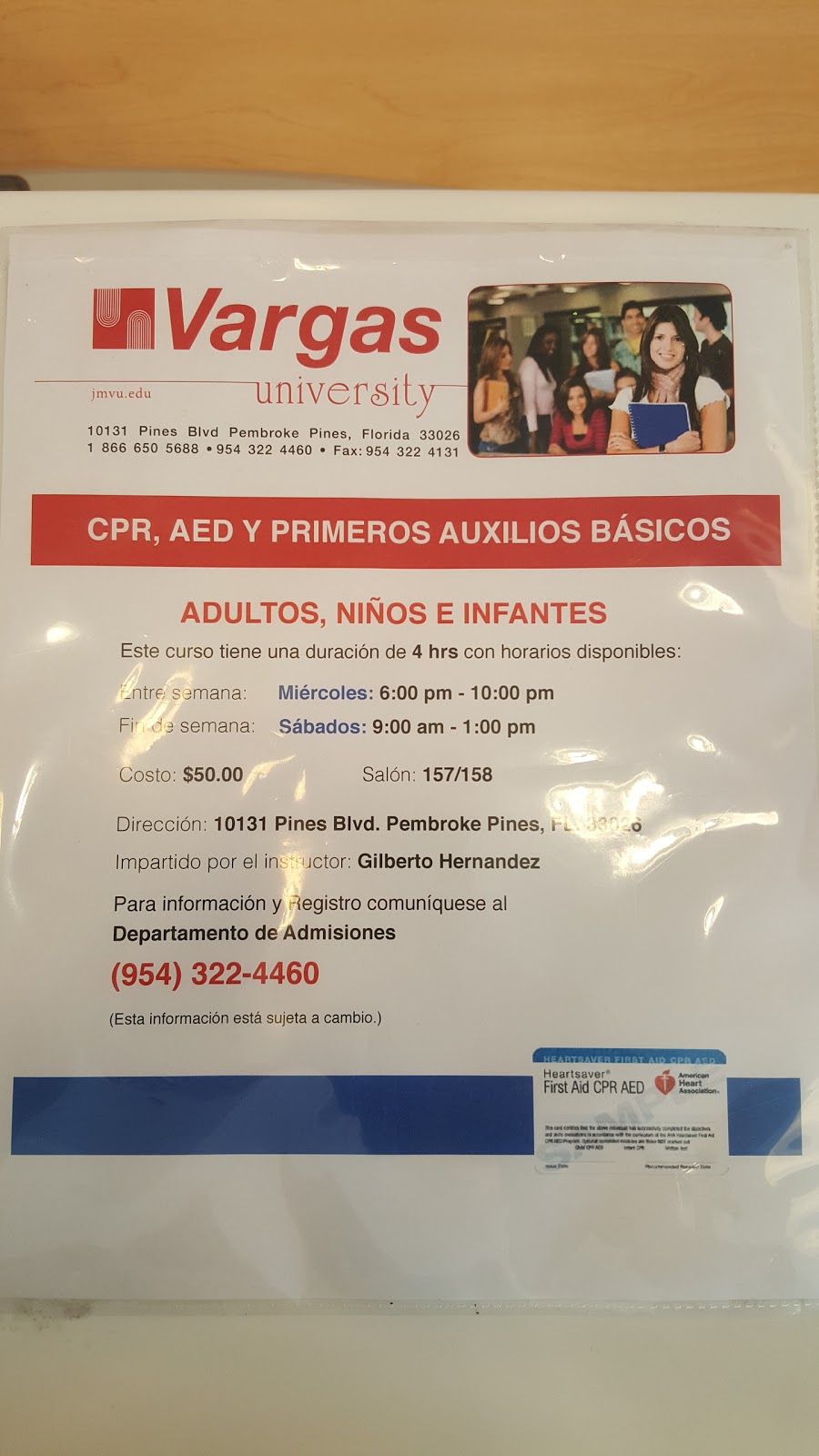 Vargas University | 10131 Pines Blvd, Pembroke Pines, FL 33026, USA | Phone: (954) 322-4460