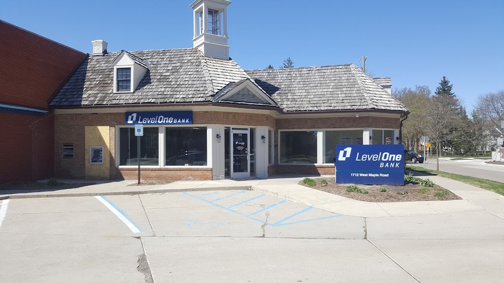 Level One Bank Birmingham Michigan | 1712 W Maple Rd, Birmingham, MI 48009, USA | Phone: (248) 723-4800