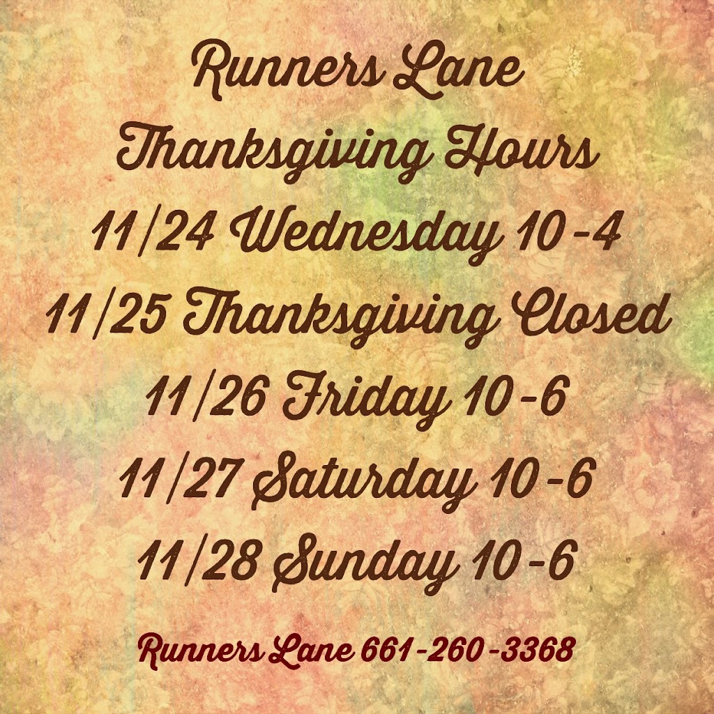 Runners Lane Santa Clarita | 22959 Soledad Canyon Rd, Santa Clarita, CA 91350, USA | Phone: (661) 260-3368