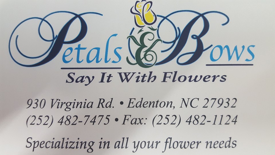 Petals & Bows Florist | 930 Virginia Rd, Edenton, NC 27932, USA | Phone: (252) 482-7475