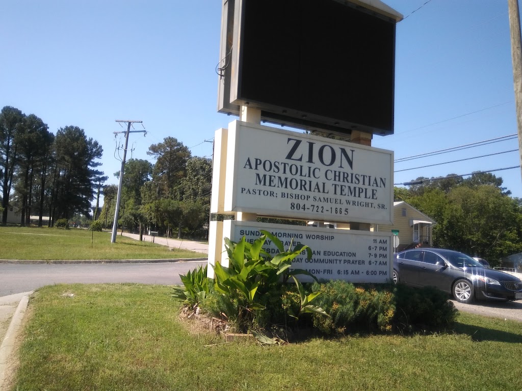 Zion Apostolic Christian Memorial Temple | 1601 Youngs Rd, Petersburg, VA 23803, USA | Phone: (804) 722-1665