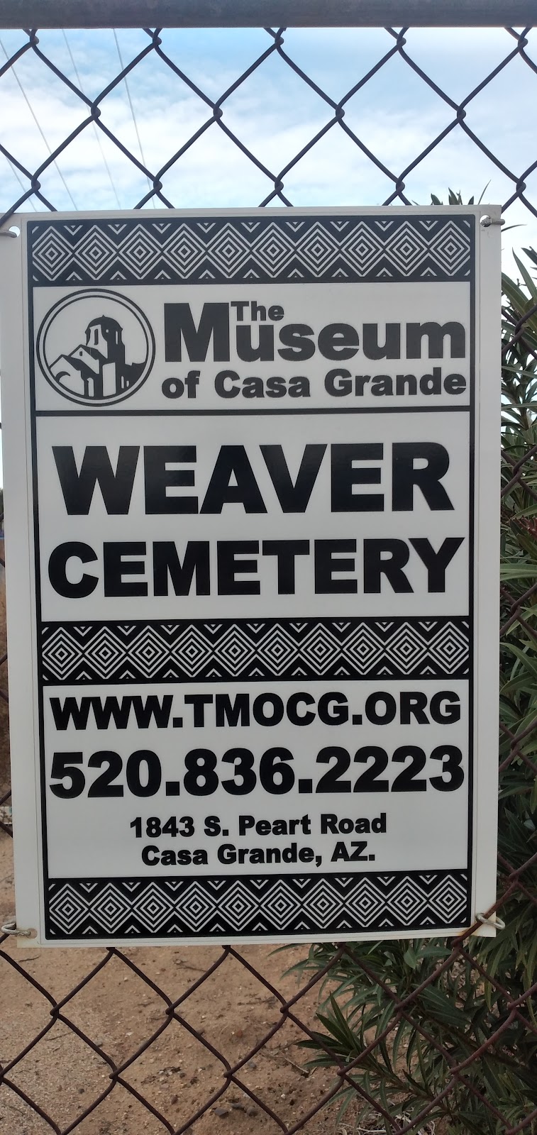 Historic Weaver Cemetery | 1843 S Peart Rd, Casa Grande, AZ 85122, USA | Phone: (520) 836-2223