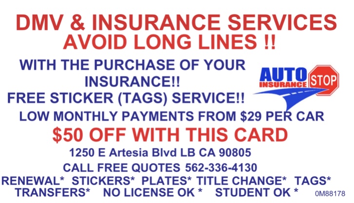 Auto Stop Insurance Services | 2137 Pacific Ave, Long Beach, CA 90806, USA | Phone: (562) 317-5364