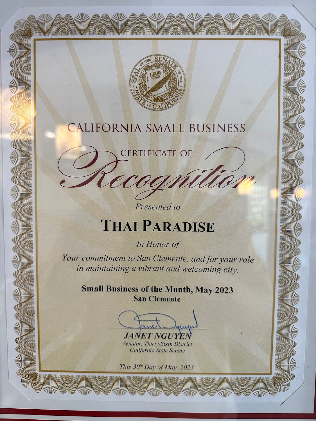 Thai Paradise Restaurant | 3551 Camino Mira Costa # B, San Clemente, CA 92672, USA | Phone: (949) 489-9914