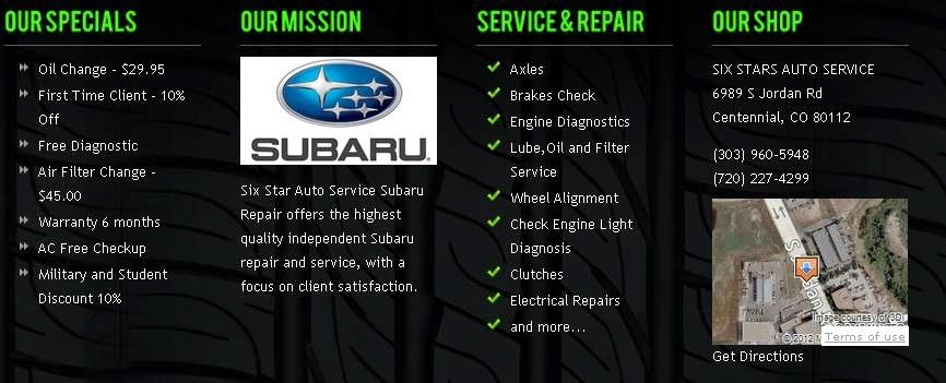 Six Stars Auto Service | 6989 S Jordan Rd, Centennial, CO 80112, USA | Phone: (720) 870-2611