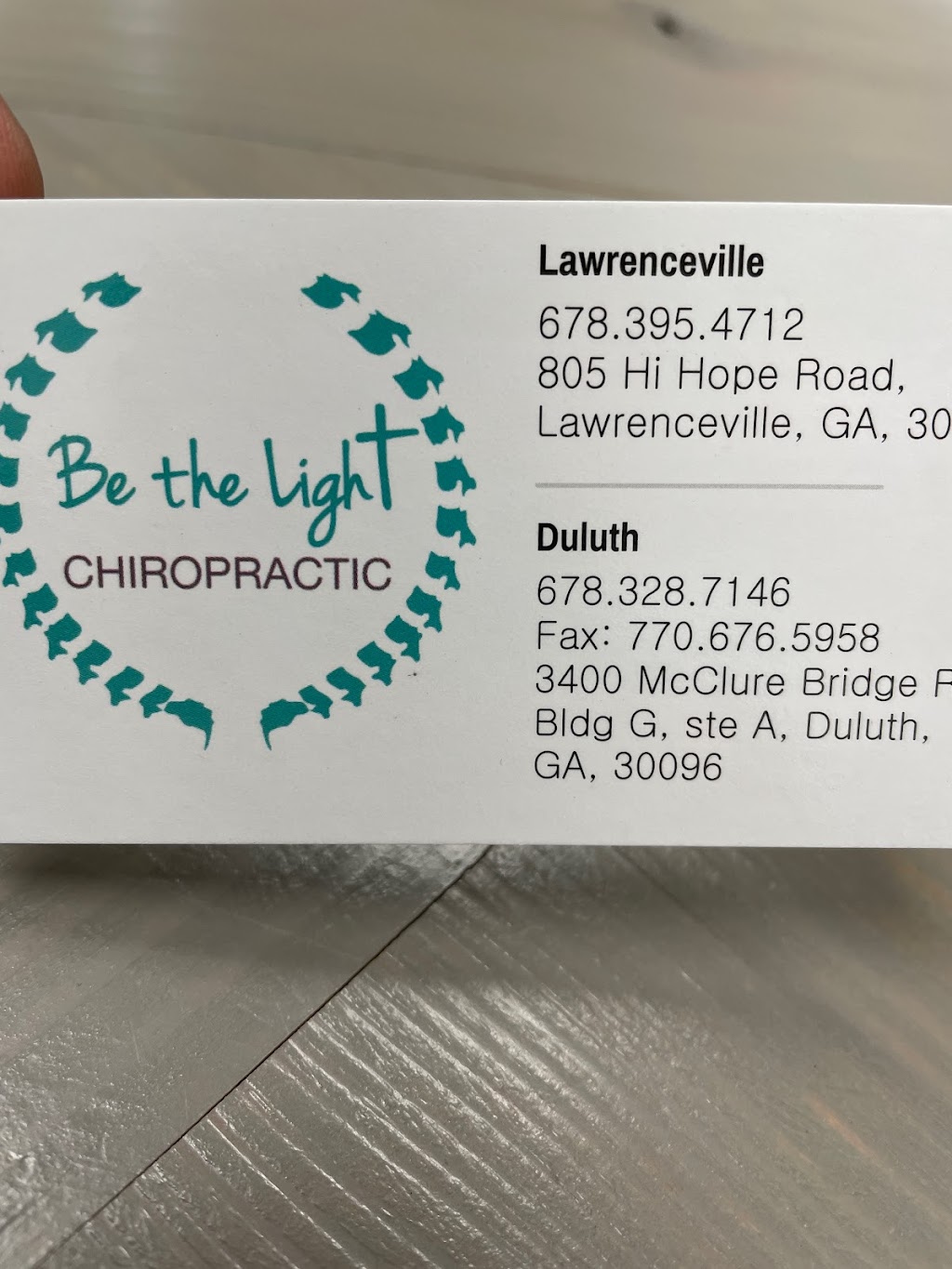 Be The Light Chiropractic | 805 Hi Hope Rd, Lawrenceville, GA 30043, USA | Phone: (678) 395-4712