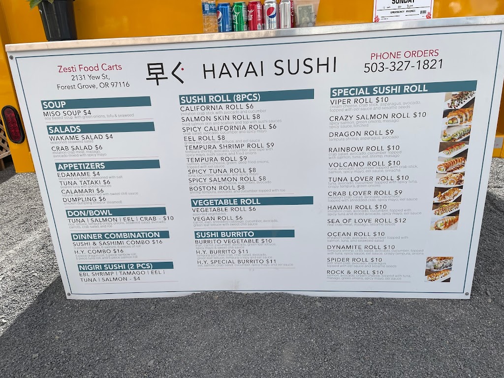 Hayai Sushi | 2131 Yew St, Forest Grove, OR 97116, USA | Phone: (503) 327-1821