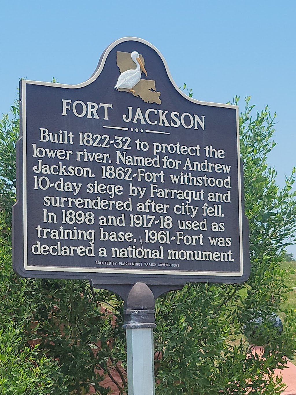 Fort Jackson | 38039 LA-23, Buras-Triumph, LA 70041, USA | Phone: (504) 393-0124