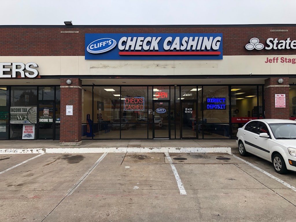 Cliffs Check Cashing #37 | 19021 Midway Rd, Dallas, TX 75287, USA | Phone: (972) 865-8765