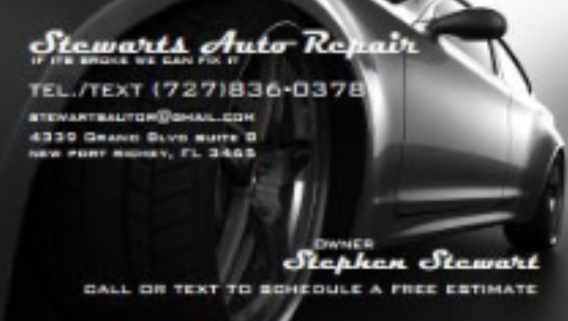 Stewarts auto repair shop | 4339 Grand Blvd, New Port Richey, FL 34652, USA | Phone: (727) 836-0378