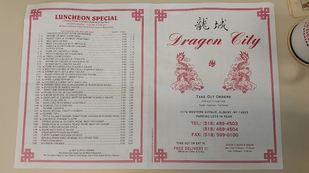 Dragon City | 1174 Western Ave, Albany, NY 12203, USA | Phone: (518) 489-4503