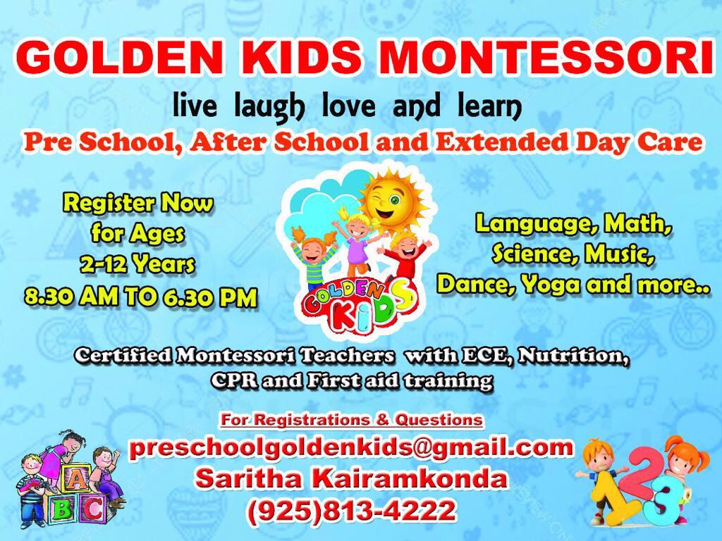 Golden Kids Montessori | 1047 S Walcott Ave, Mountain House, CA 95391 | Phone: (925) 813-4222