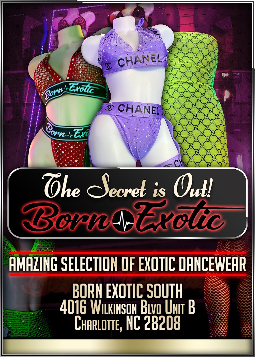 Born Exotic South | 4016 Wilkinson Blvd, Charlotte, NC 28208, USA | Phone: (704) 910-4054