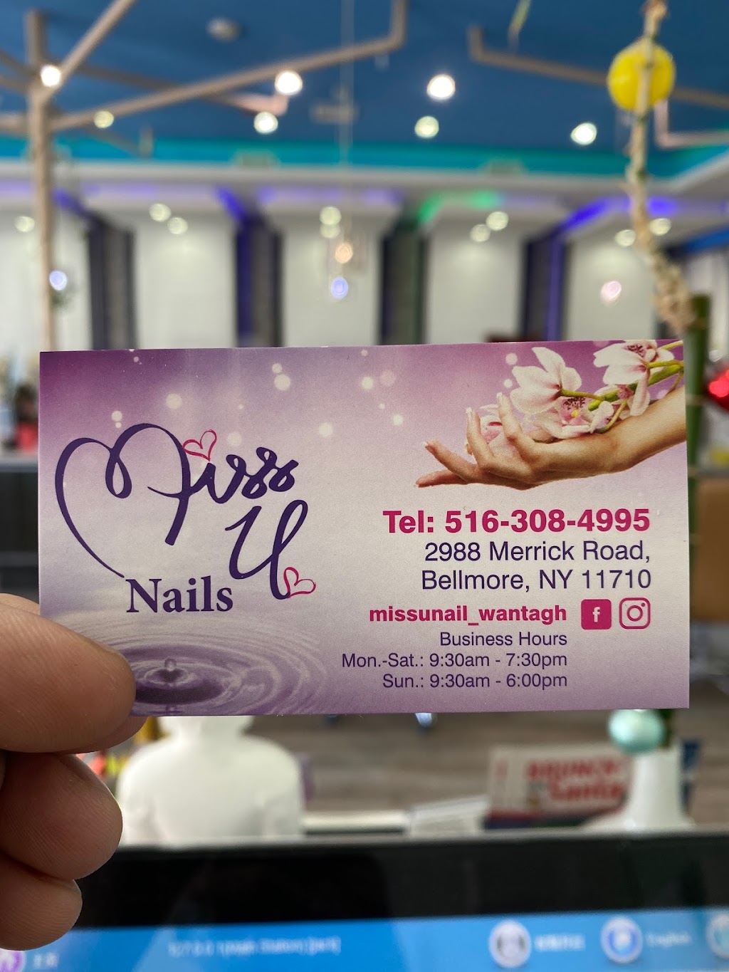 Miss U Nail | 2988 Merrick Rd, Wantagh, NY 11793, USA | Phone: (516) 308-4995