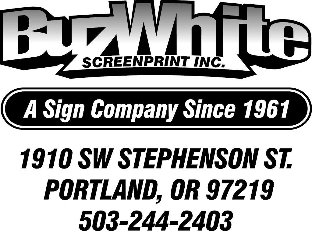 Buz White Screenprint | 1910 SW Stephenson St, Portland, OR 97219, USA | Phone: (503) 244-2403