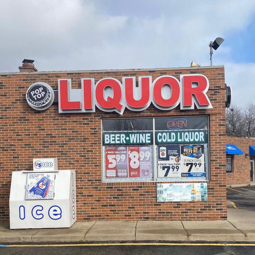 Pop Top Liquor | 931 E 9 Mile Rd, Hazel Park, MI 48030, USA | Phone: (248) 547-3809