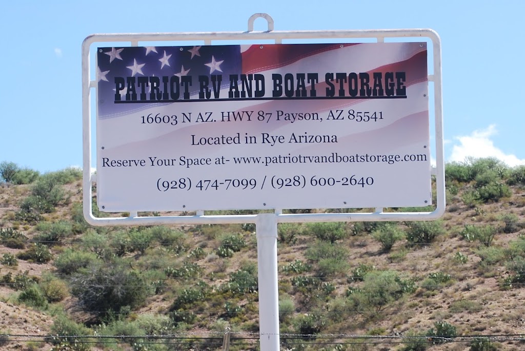 Patriot RV and Boat Storage | 16603 N, AZ-87, Payson, AZ 85541, USA | Phone: (928) 474-7099