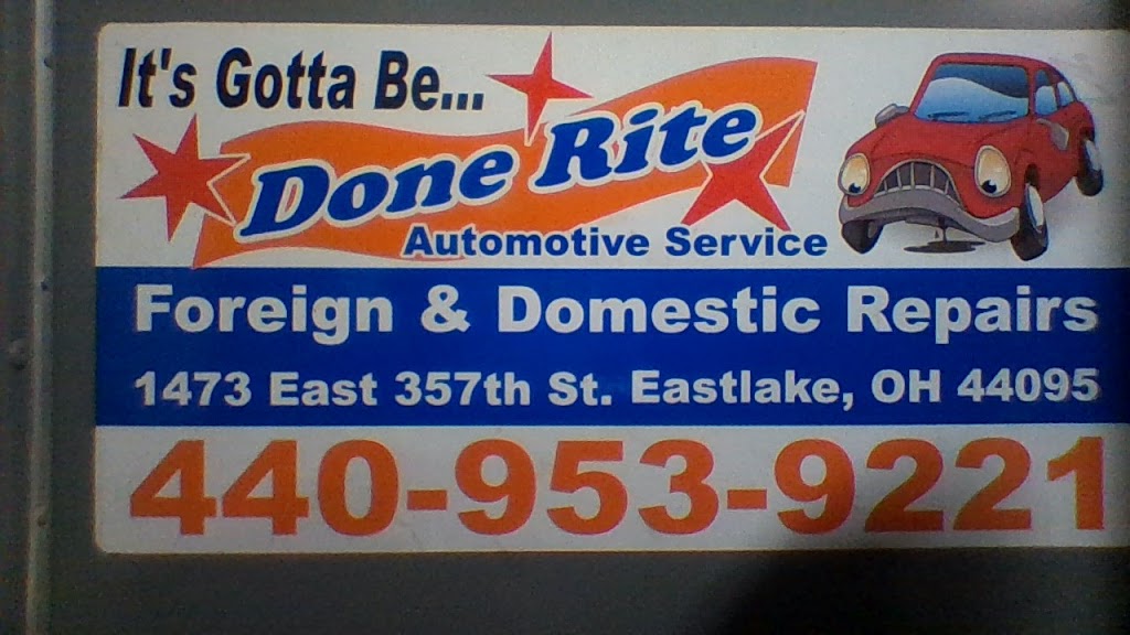 Done-Rite Automotive | 1473 E 357th St, Eastlake, OH 44095, USA | Phone: (440) 953-9221