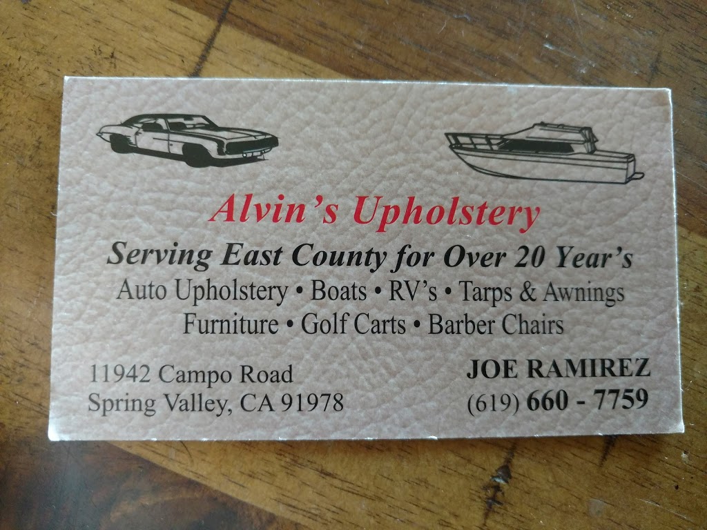 Alvins Upholstery | 11942 Campo Rd, Spring Valley, CA 91978, USA | Phone: (619) 660-7759