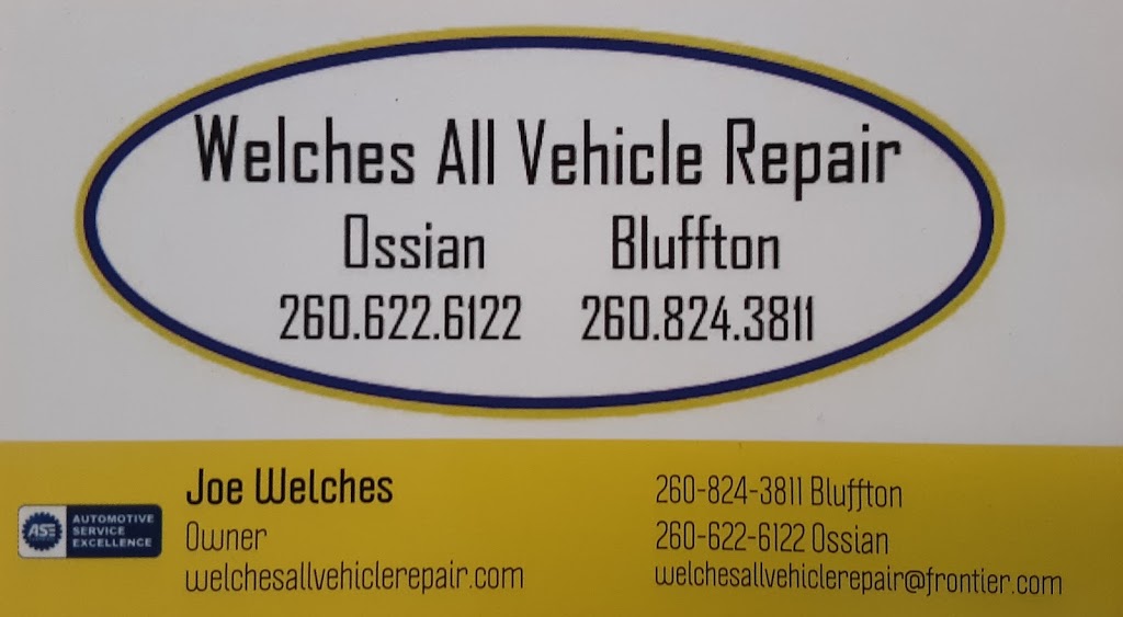 Welches All Vehicle Repair | 403 N Jefferson St, Ossian, IN 46777, USA | Phone: (260) 622-6122