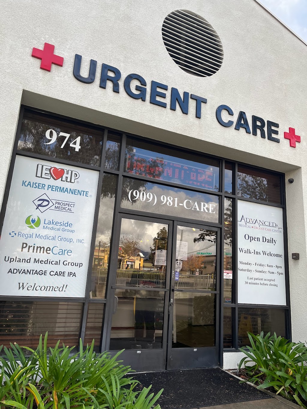 Advanced Medical and Urgent Care Center | 974 W Foothill Blvd, Upland, CA 91786, USA | Phone: (909) 981-2273