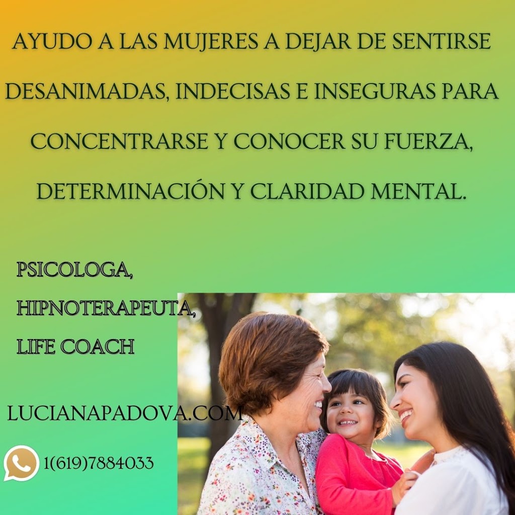 Hypnosis en Espanol- Luciana Padova | 1800 E Lakeshore Dr UNIT 610, Lake Elsinore, CA 92530, USA | Phone: (619) 788-4033