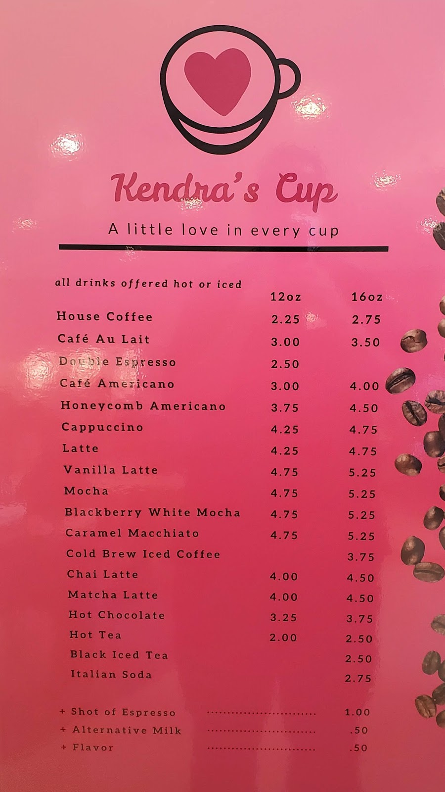 Kendras Cup | 2540 East St, Concord, CA 94520, USA | Phone: (925) 674-2445