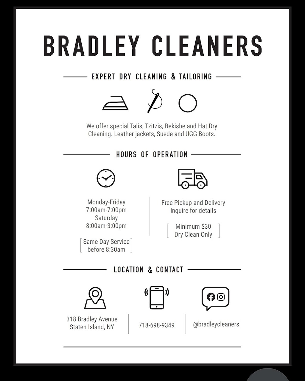 Bradley Cleaners | 318 Bradley Ave, Staten Island, NY 10314, USA | Phone: (718) 698-9349