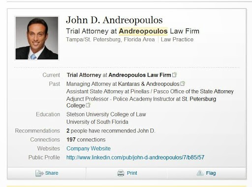 Andreopoulos Law Firm | 1930 E Bay Dr, Largo, FL 33771, USA | Phone: (727) 441-9500