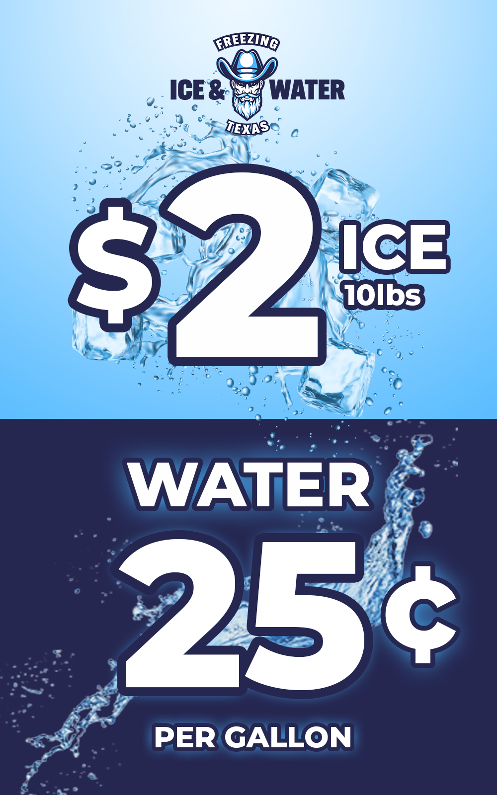 "Freezing Texas" Ice & Water - Grandview | 207 N 3rd St, Grandview, TX 76050, USA | Phone: (818) 252-9757