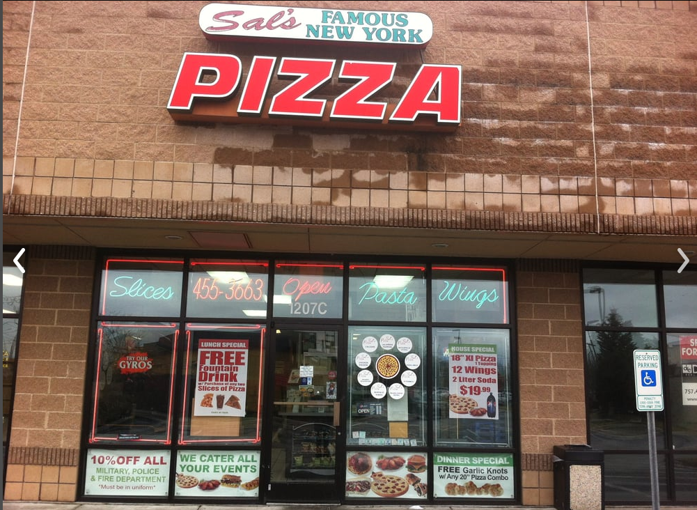 Sals Famous New York Pizza | 156 S Plaza Trail Ste 110, Virginia Beach, VA 23452, USA | Phone: (757) 498-1333