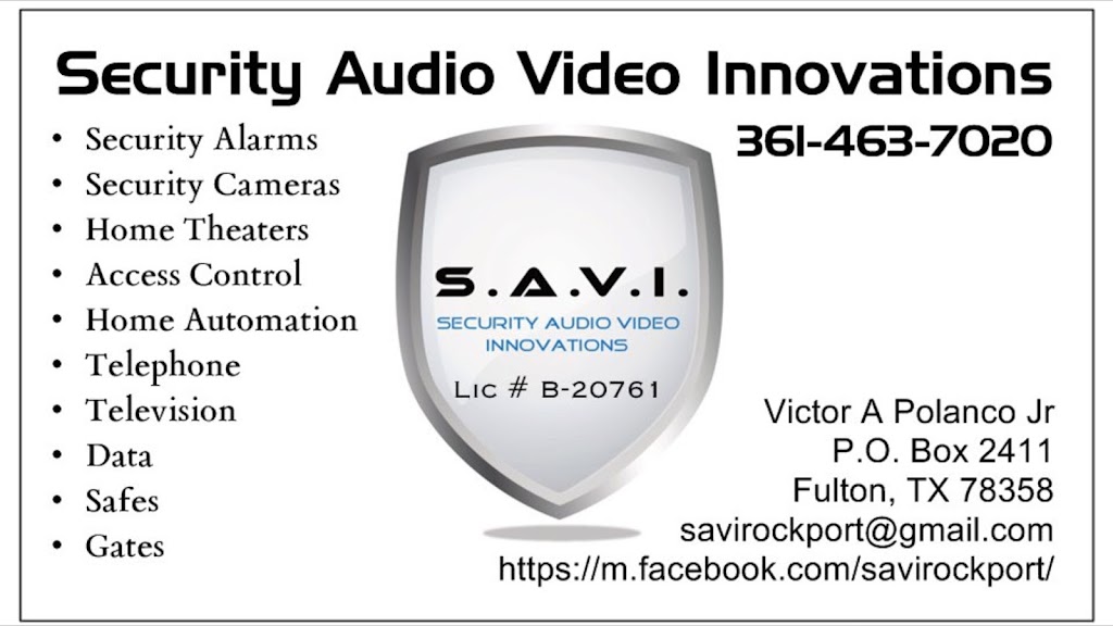 SAVI Security Audio Video Innovations | 818 Rattlesnake Point Rd, Rockport, TX 78382, USA | Phone: (361) 463-7020