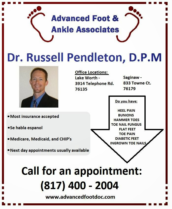 Advanced Foot And Ankle Associates - Dr. Russell Pendleton | 6312 Azle Ave, Lake Worth, TX 76135 | Phone: (817) 238-8400