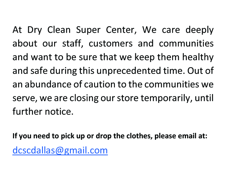 DRY CLEAN SUPER CENTER | 8547 S Hampton Rd, Dallas, TX 75232, USA | Phone: (972) 283-9080