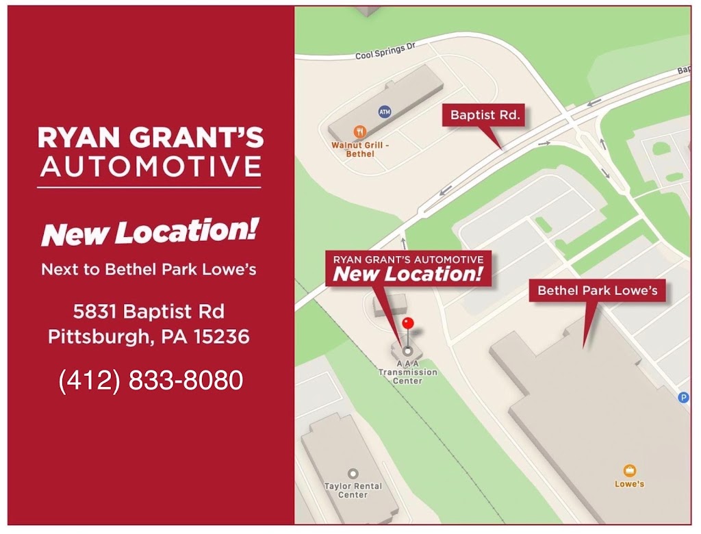 Ryan Grants AAA Automotive | 5831 Baptist Rd, Pittsburgh, PA 15236, USA | Phone: (412) 833-8080