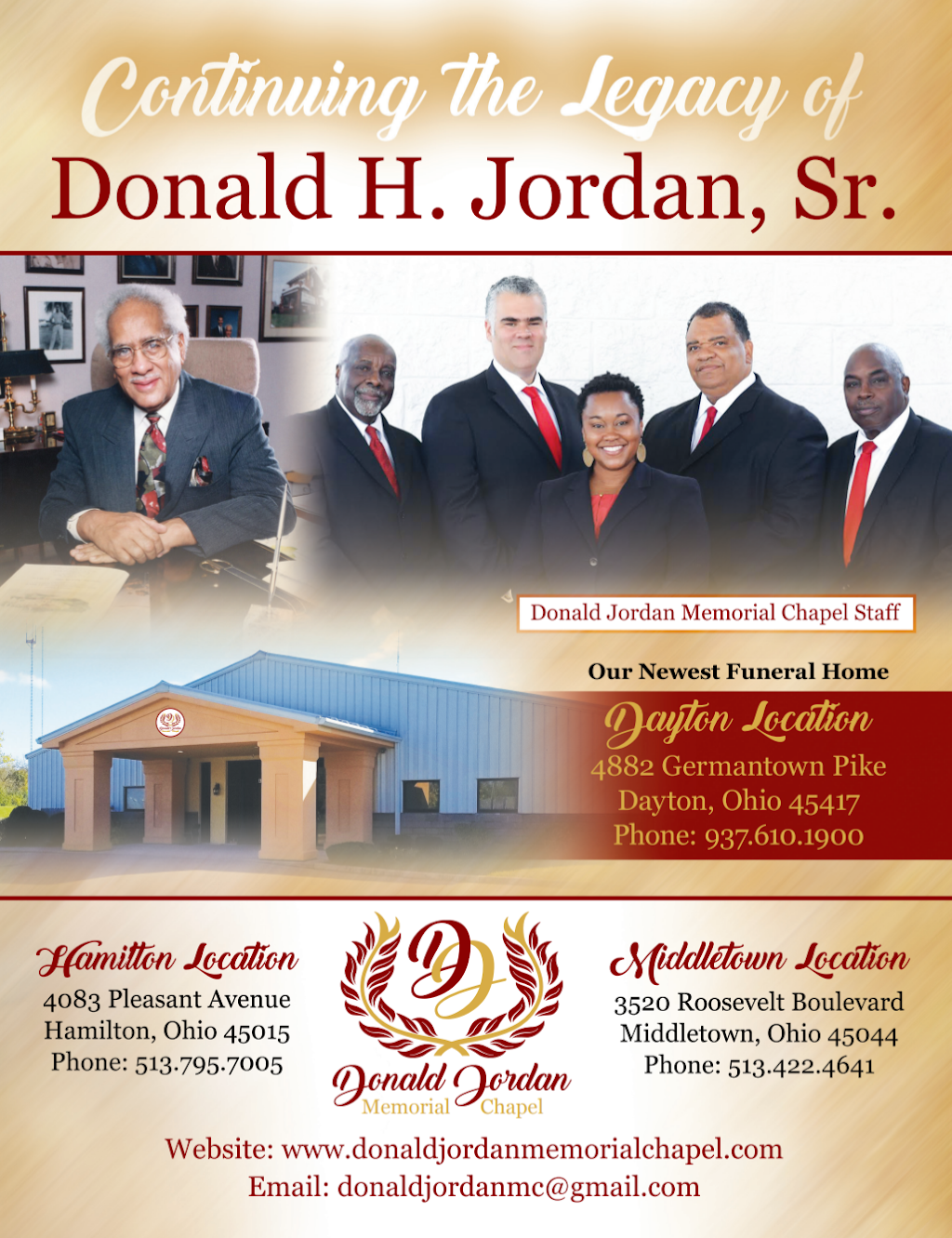 Donald Jordan Memorial Chapel | 4882 Germantown Pike, Dayton, OH 45417, USA | Phone: (937) 610-1900