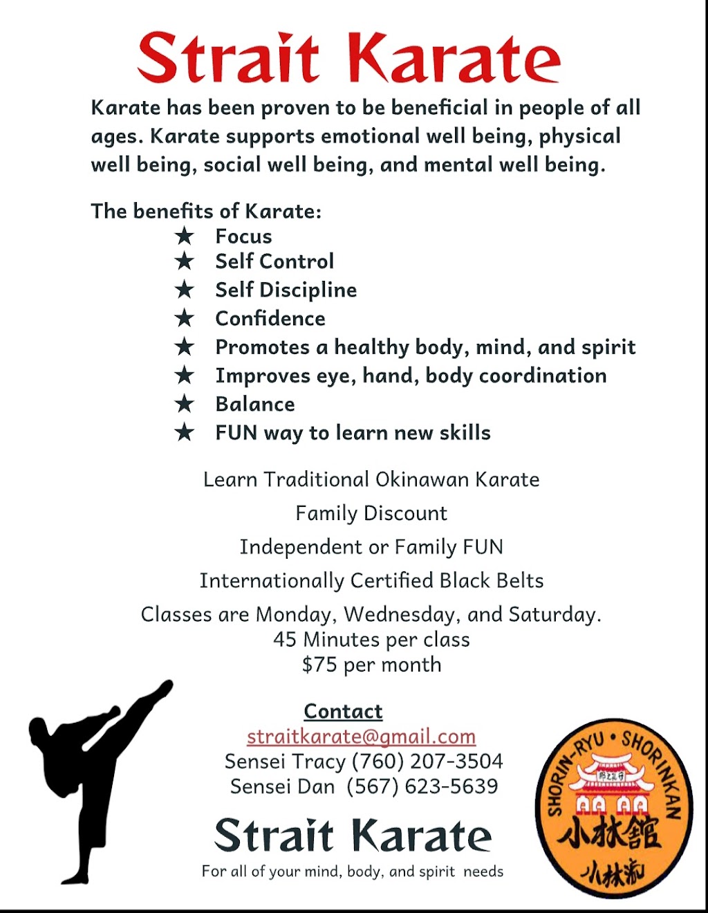 Strait Karate | Elm St Residental Location, Wellington, OH 44090, USA | Phone: (760) 207-3504