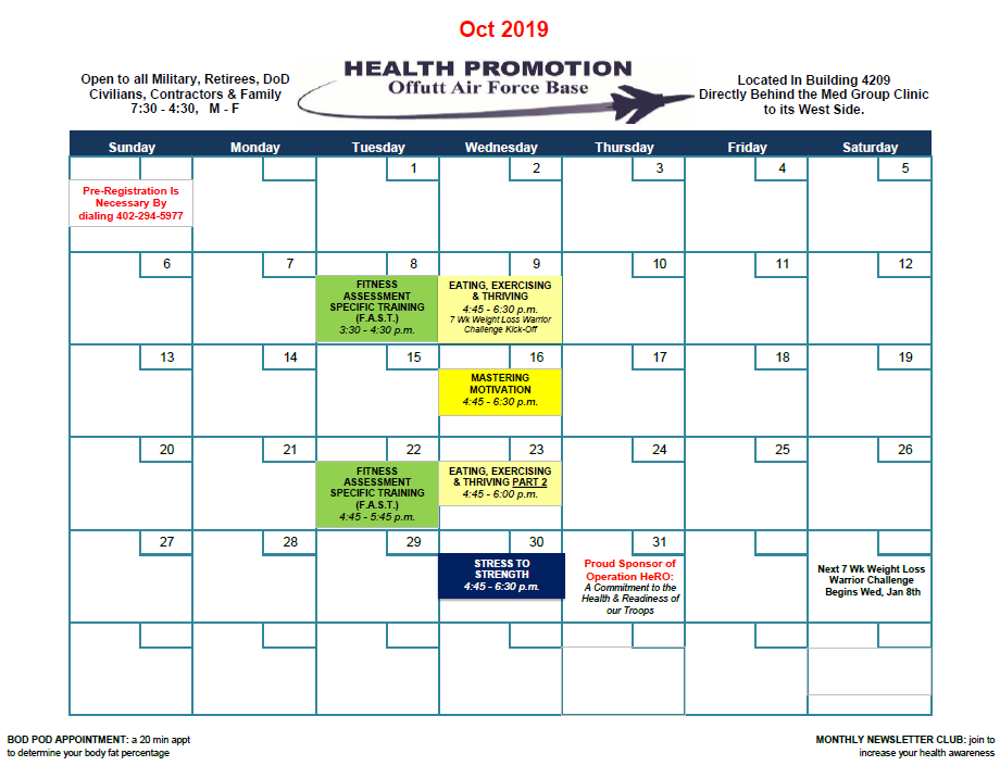Offutt Health Promotion | 2501 Capehart Rd, Bellevue, NE 68123, USA | Phone: (402) 294-5977